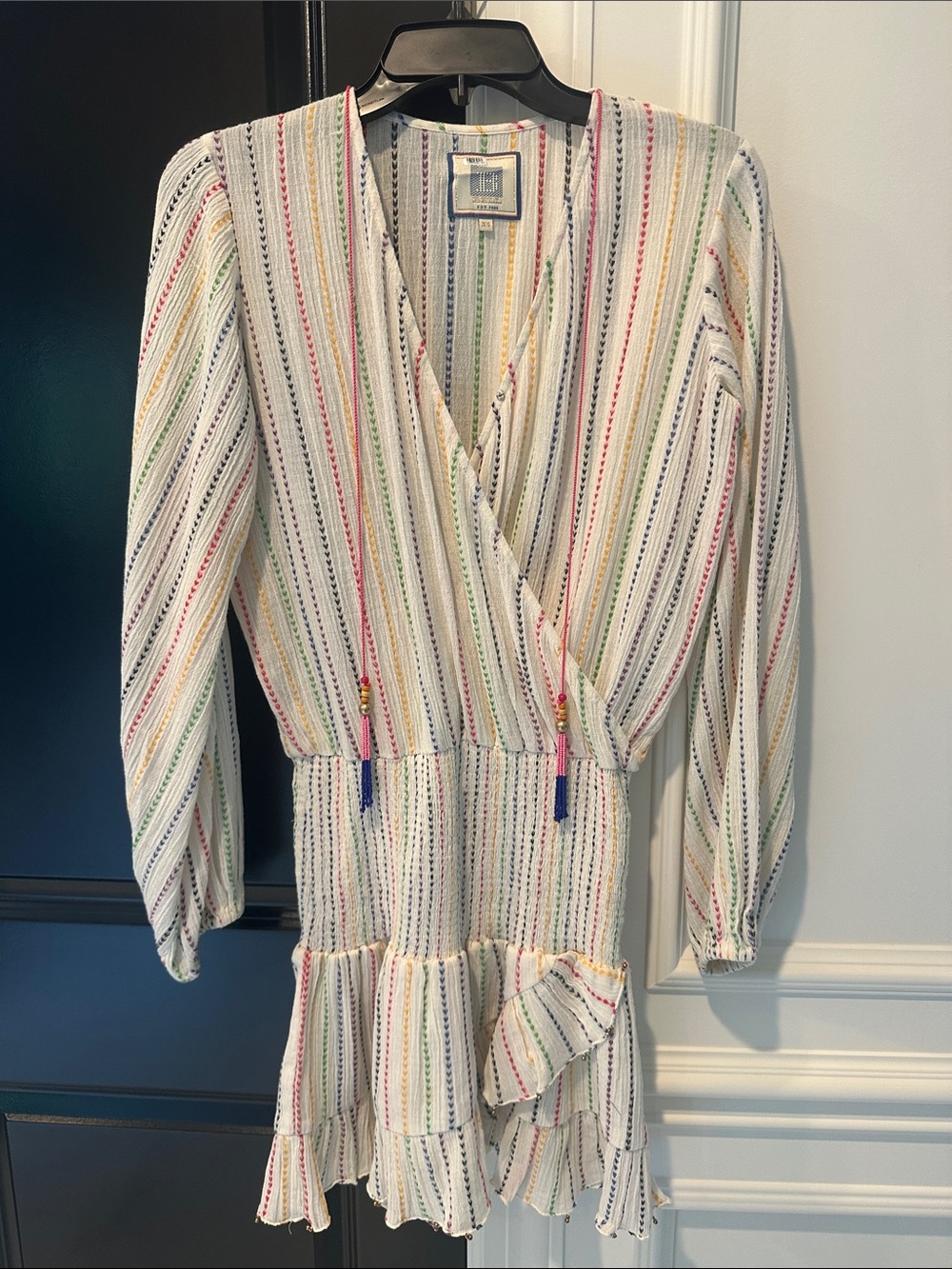 Bell by Alicia Bell Multicolor Striped Smocked Waist Dress XS